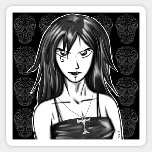 death from sandman skeleton girl ecopop Sticker